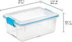 Sterilite 6-Pack Gasket Box, Weather-Resistant Storage Bins with Latching Lids, 12 Quart - Heavy-Duty Organizing Containers for Closet, Bathroom, and Office