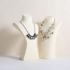 GemeShou Beige necklace storage hanger stand jewelry organizer, Velvet jewelry stand necklace holder, jewelry mannequin bust for necklaces, jewelry bust display stands【Beige-Large height 12 inch】