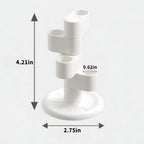 2-Pack 360° Rotating Toothbrush Organizer with Non-Slip Base, Bathroom Countertop Holder for Razors, Makeup Brushes and Toothbrush Storage, Compact Space-Saving Stand White