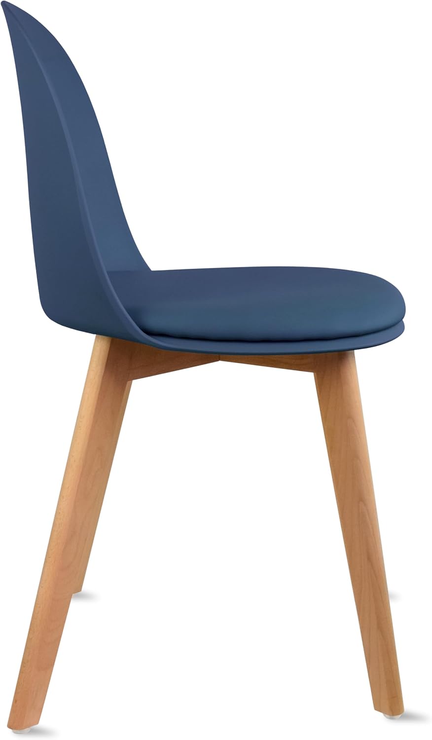 2xhome Set of 2 Modern Armless Dining Chairs | Plastic Shell with PU Leather ...