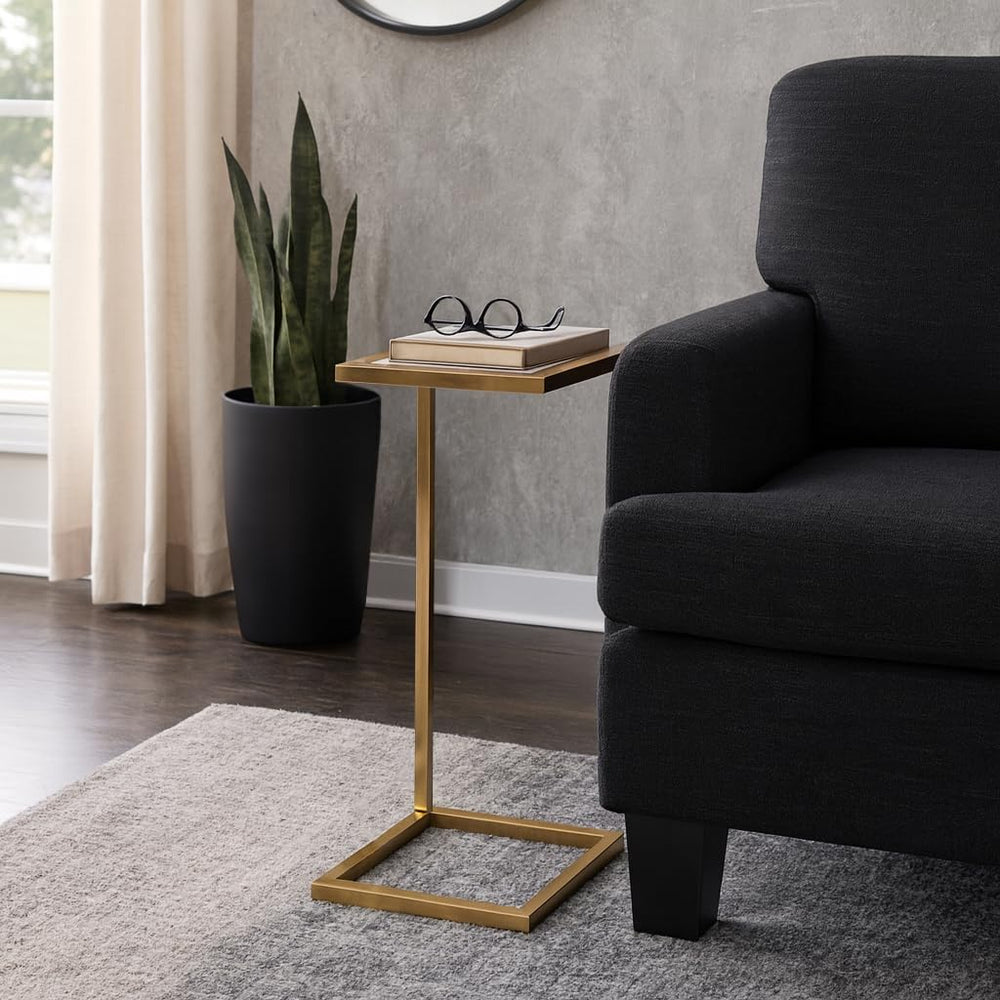 Home Decor End Table, Side Table, or Night Stand - Metal C-Shaped Accent Tabl...