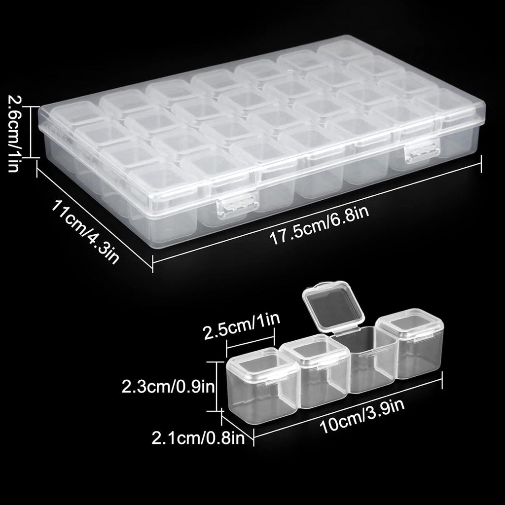 Guyuyii 56 Slots Diamond Painting Storage - 2 Pack 28 Grids diamond art organizer for Bead Storage, Craft Supply, Small Item, and Jewelry Organization