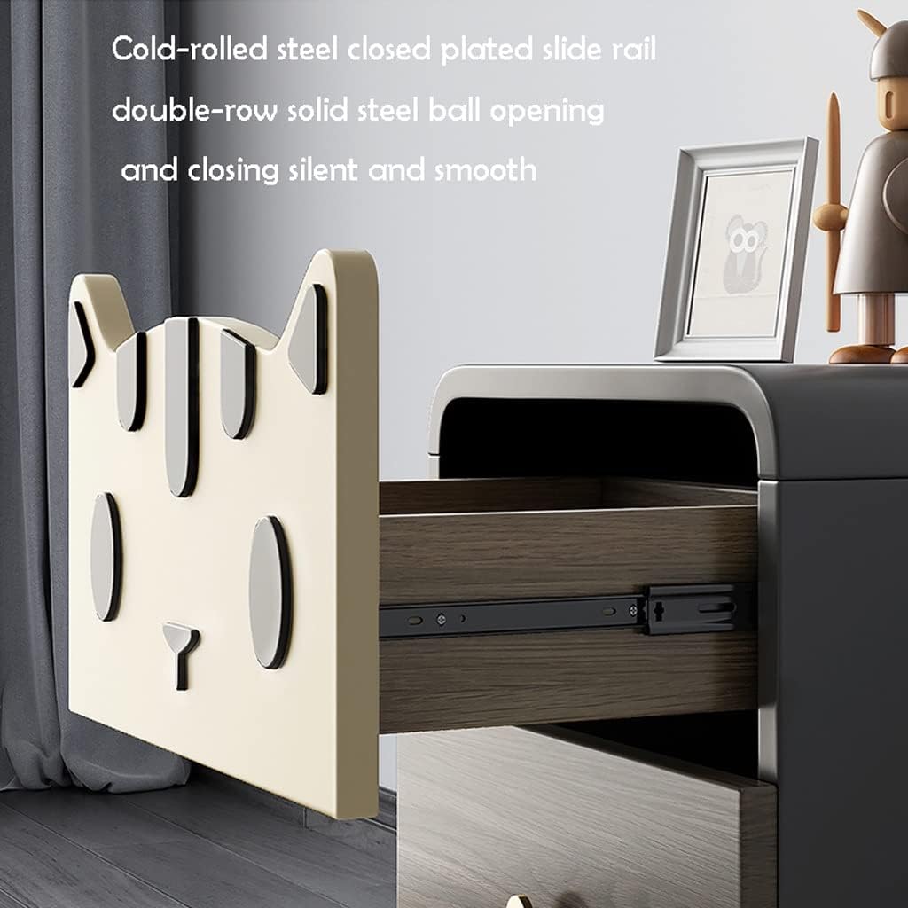 Bedside Cabinets Children's Bedside Table Wood Legs Simple Boy Girl Small Cabinet Bedside Storage Locker for Bedroom Nursery Children's Room Bed Side Tables