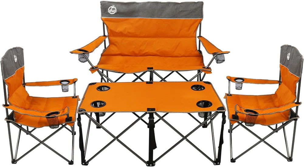 Northroad Folding Camping Chair Set of 4, Portable Collapsible Conversation S...