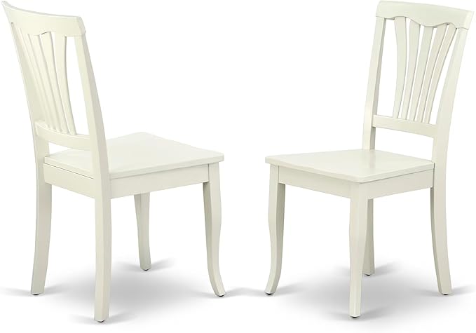 East West Furniture DMAV3-LWH-W 3 Piece Dining Room Table Set Contains a Round Dining Table with Dropleaf and 2 Wood Seat Chairs, 42x42 Inch, Linen White