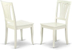 East West Furniture MZAV3-LWH-W 3 Piece Dinette Set for Small Spaces Contains a Rectangle Dining Table with Dropleaf and 2 Dining Chairs, 36x54 Inch, Linen White