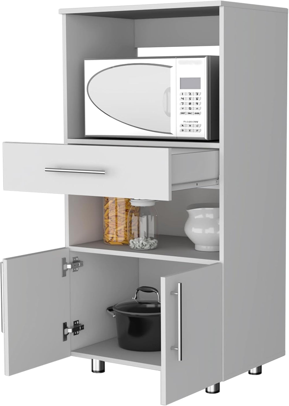 48in Kitchen Pantry Cabinet with Storage, Wood Kitchen Storage Buffet Server ...