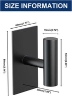 VAEHOLD Wall Towel Hooks, Heavy Duty Sticky Holder Waterproof Towel Hooks for Hanging Coat, Clothes, Closet Hook Wall Mount for Kitchen (Black, 2 Pack)