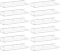 Lifewit Floating Shelves for Wall, 12 Pack Clear Acrylic Shelf 15" Room Decor for Bookcase/Vinyl Record Display/Photo/Picture in Bedroom, Living Room, Bathroom, Kitchen Storage and Organization