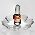 Crystal Ring Holder Decorative Jewelry Tray Valentine Engagement Wedding Birthday Gifts for Women (Hexagon)