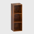 3 Cube Storage Organizer, 3 Tier Cube Low Bookcase Freestanding Storage Display Organizer for Home Office, Three-Cubes Open Shelf Short Bookshelf (Retro Brown, 3 Cube)