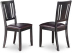 East West Furniture LGDU5-BLK-LC 5 Piece Kitchen Table & Chairs Set Includes a Rectangle Dining Table with Butterfly Leaf and 4 Faux Leather Dining Room Chairs, 42x84 Inch, Black