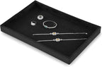 Valet Tray For Men, Velvet Jewelry Display,Premium Flat Catch All Trays,Luxury Mens Valet Tray,Black Jewelry Drawer Organizer