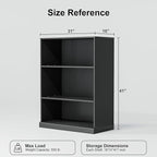 41" Wooden Book Shelf, 2 Shelf Bookcase, Modern Bookshelf with Adjustable Shelf for Home Office, Study Room, Black