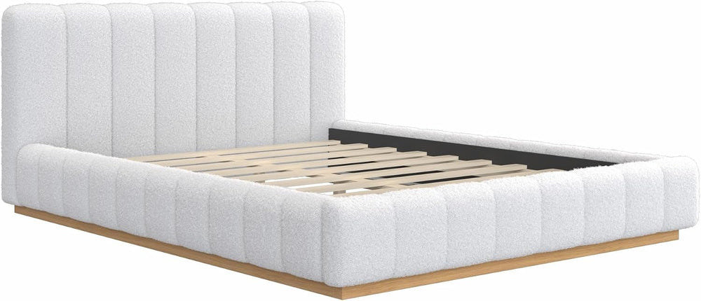 Merax Queen Size Boucle Cloud Platform Bed Frame with Thick Headboard, Modern...