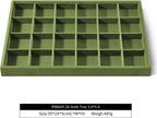 Velvet Stackable Jewelry Display Tray, 24 Grid Earring Ring Storage Tray, Drawer Divider Jewelry Accessories Organizer Plate (Olive Green)
