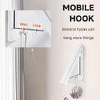 Retractable Clothes Drying Rack,Space Saver Wall-Mounted Retractable & Foldable Clothes Hanger for Laundry Room,Bedroom,Closet Storage Organization (1pcs, White)