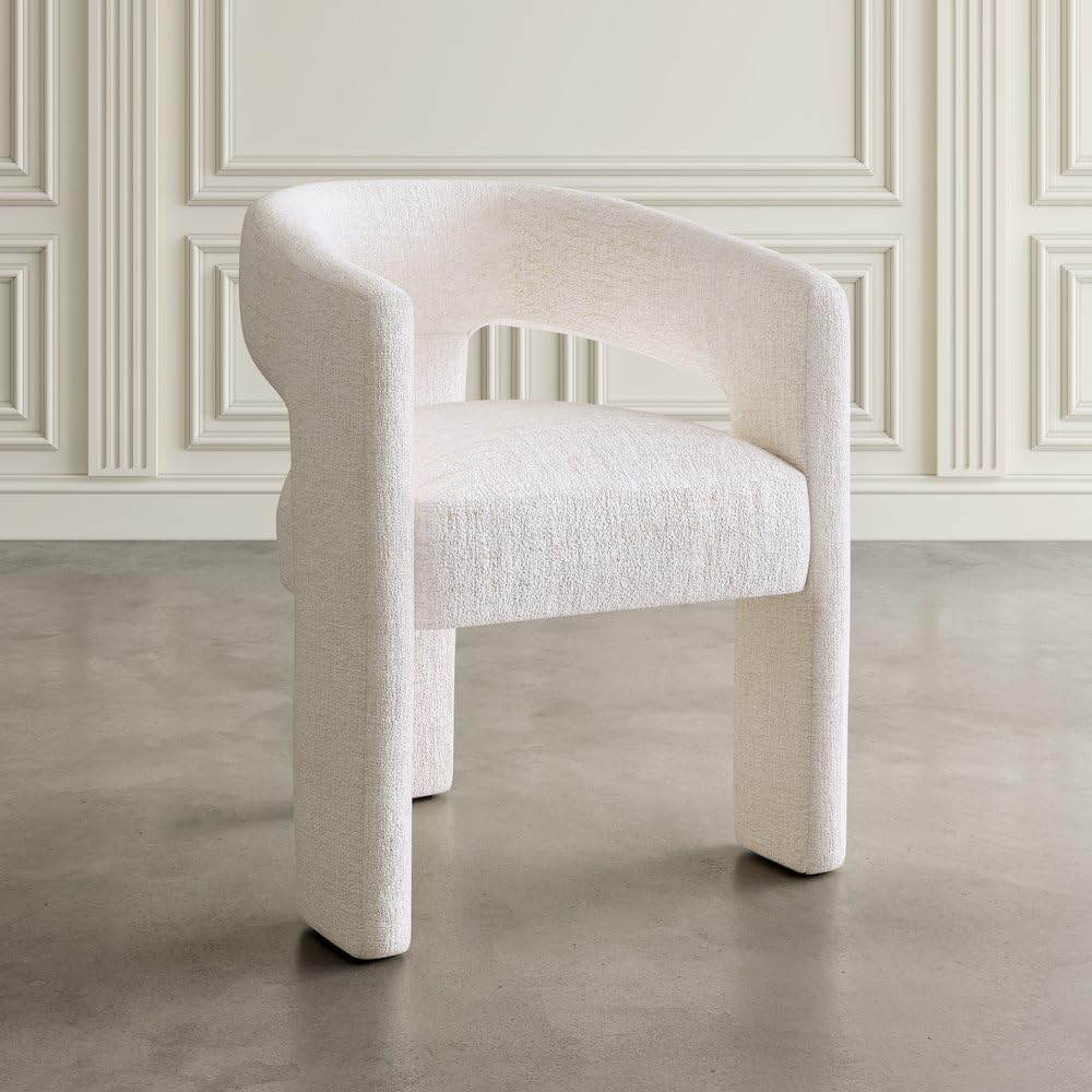 Jofran Gwen Jacquard Upholstered Accent Chair, Modern Luxury Plush Sculptural...