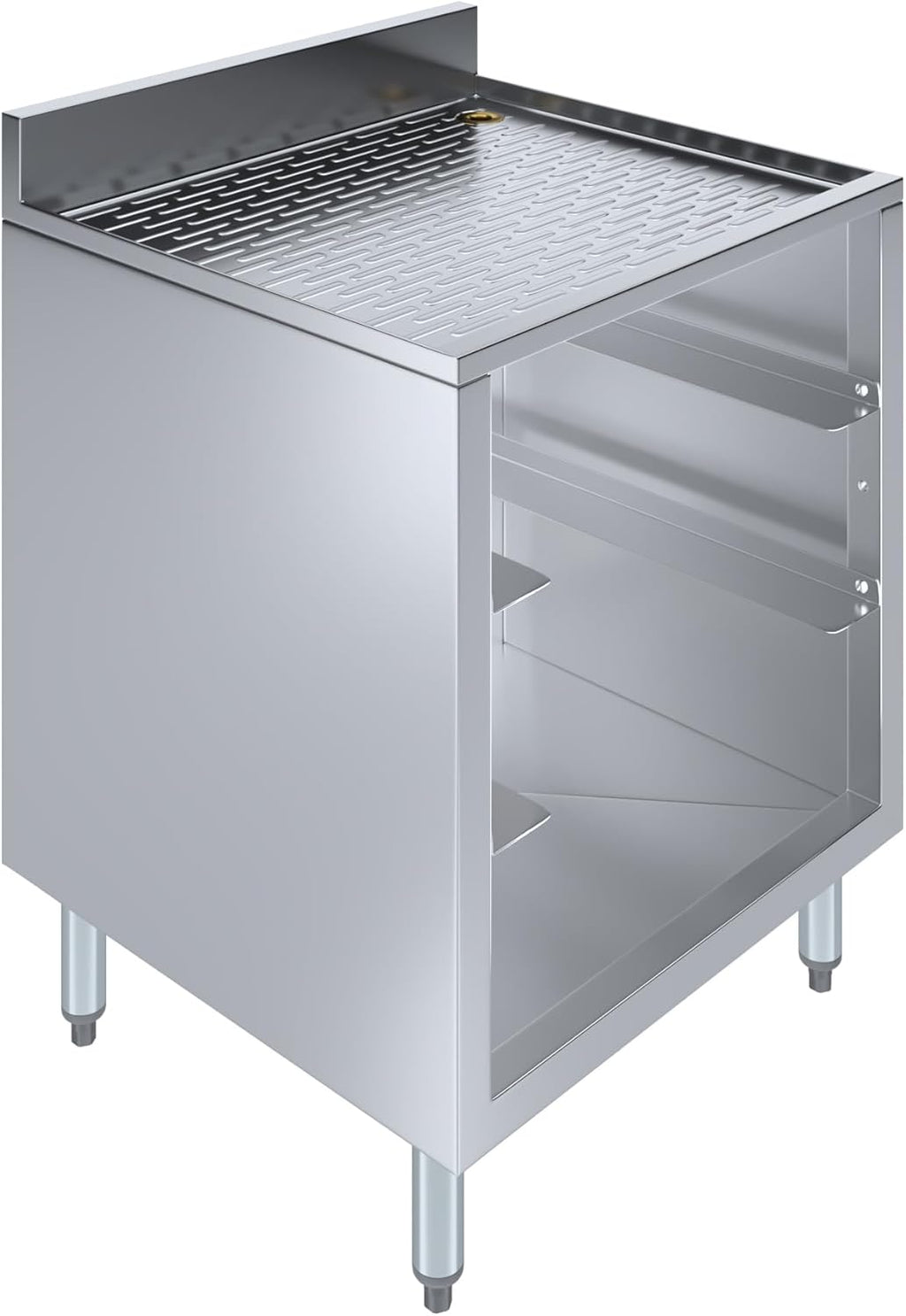 AmGood 22-1/2 in. x 24 in. x 30 in Stainless Steel Glass Rack Storage Cabinet with Rack Slides