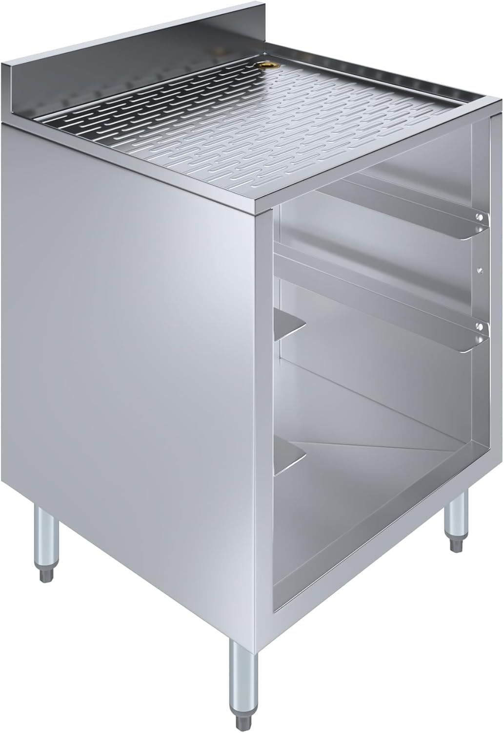 AmGood 22-1/2 in. x 24 in. x 30 in Stainless Steel Glass Rack Storage Cabinet with Rack Slides