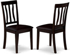 East West Furniture BOAN5-CAP-LC 5 Piece Dining Set Includes a Round Dinner Table and 4 Faux Leather Kitchen Dining Chairs, 42x42 Inch, Cappuccino