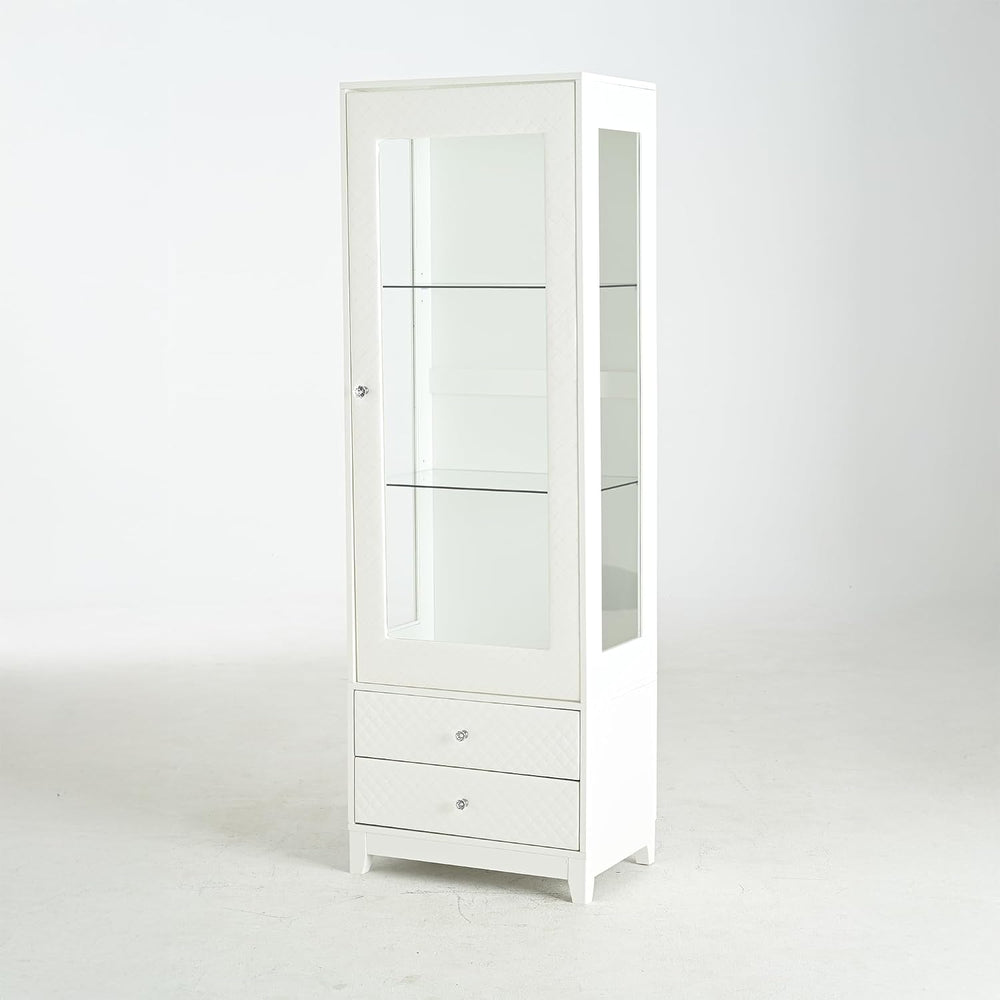 roomfitters 71'' Display Cabinet with Glass Door, Freestanding Pantry...