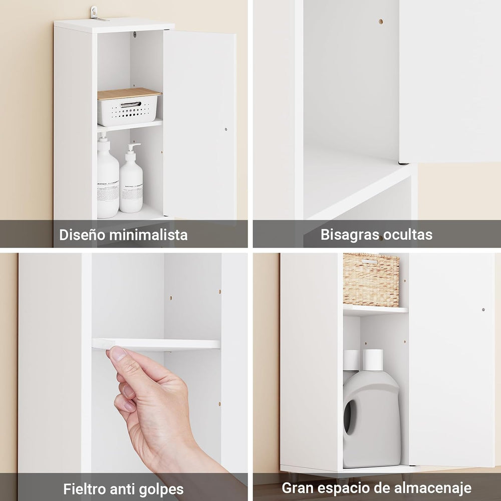 Haotian Narrow Bathroom Storage Cabinet, Tall Slim Cabinet with Adjustable Sh...