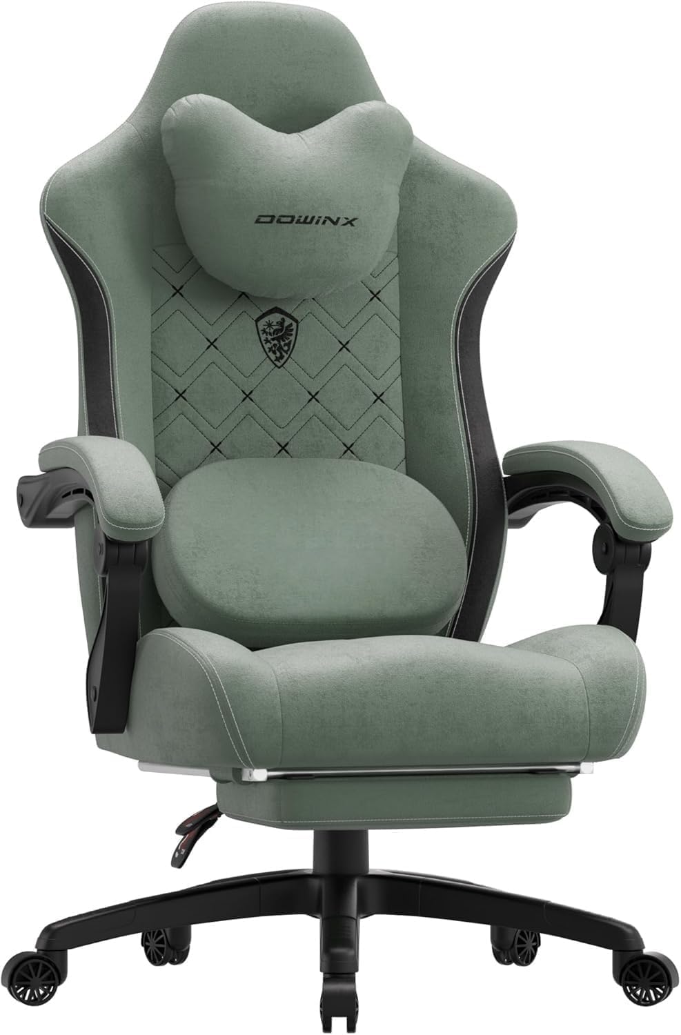 Dowinx Gaming Chair with Heated Massage Lumbar Support,Big and Tall Fabric Ga...