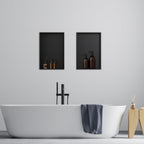 Achelous Stainless Steel Insert Shower Niche 18" X 12" NO Tile Needed, Bathroom Wall Niche Recessed Shower Shelf Organizer, Wall-inserted Niche Recessed Shower Caddy, Matte Black