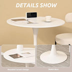 SoarFlash Kitchen Table and Chairs for 2, 31.5" Dining Table Set for 2 with French Dining Chairs, 3 Piece Round Kitchen Table Set, Dining Room Table Set for Small Space, Apartment