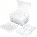 85 Pack Rectangular Mixed Sizes Clear Plastic Storage Containers | Hinged Lid, For Beads and Small Craft Items, 5 Outer + 80 Inner Boxes