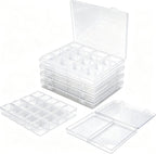 85 Pack Rectangular Mixed Sizes Clear Plastic Storage Containers | Hinged Lid, For Beads and Small Craft Items, 5 Outer + 80 Inner Boxes