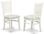East West Furniture LGVA5-LWH-C 5 Piece Dining Set Includes a Rectangle Dining Room Table with Butterfly Leaf and 4 Linen Fabric Upholstered Kitchen Chairs, 42x84 Inch, Linen White