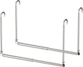 Hanging Closet Rod, 2 Pack Adjustable Height & Width Closet Rods for Hanging Clothes-Closet Extender Hanging Rod Space-Maximizing Design Suitable for Hanging and Drying Clothes, Silver