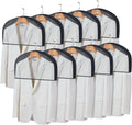 Shoulder Covers for Hanging Clothes (Set of 10) Breathable Garment Dust Covers Clothes Protectors Covers for Closet with 2" Gusset for Suit, Coats, Jackets, Dress
