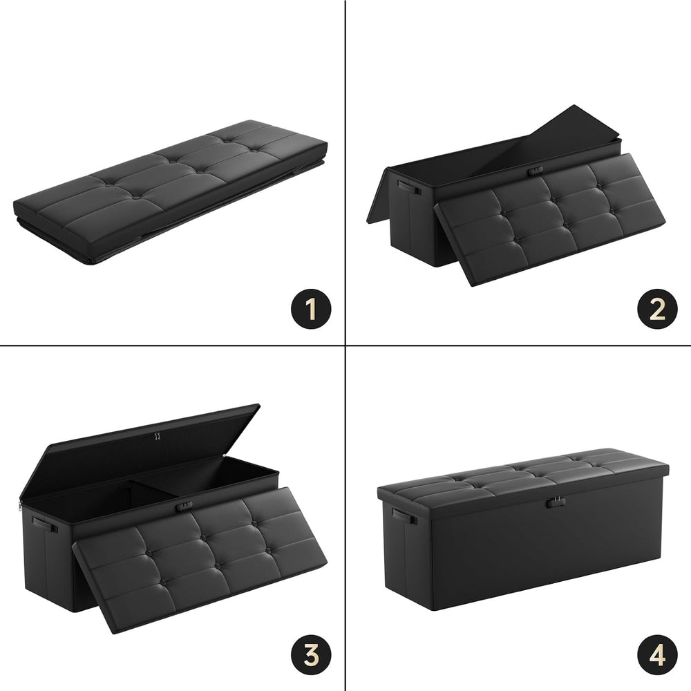 DocSafe Storage Ottoman Bench,Fireproof＆Waterproof Folding Bench with Lock(15...