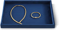 Jewelry Organizers And Storage, Velvet Jewelry Trays,Premium Flat Watch Tray,Luxury Jewelry Display For Vendors,Blue Necklace Display For Selling