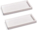 Countertop and Vanity Tray - 2 PC Small 7.7" Silicone Bathroom Trays, Kitchen Soap Tray, Dish Sponge Soap Holder Kitchen Sink Organizer Caddy, Bathroom Counter Trays for Lotion Dispenser
