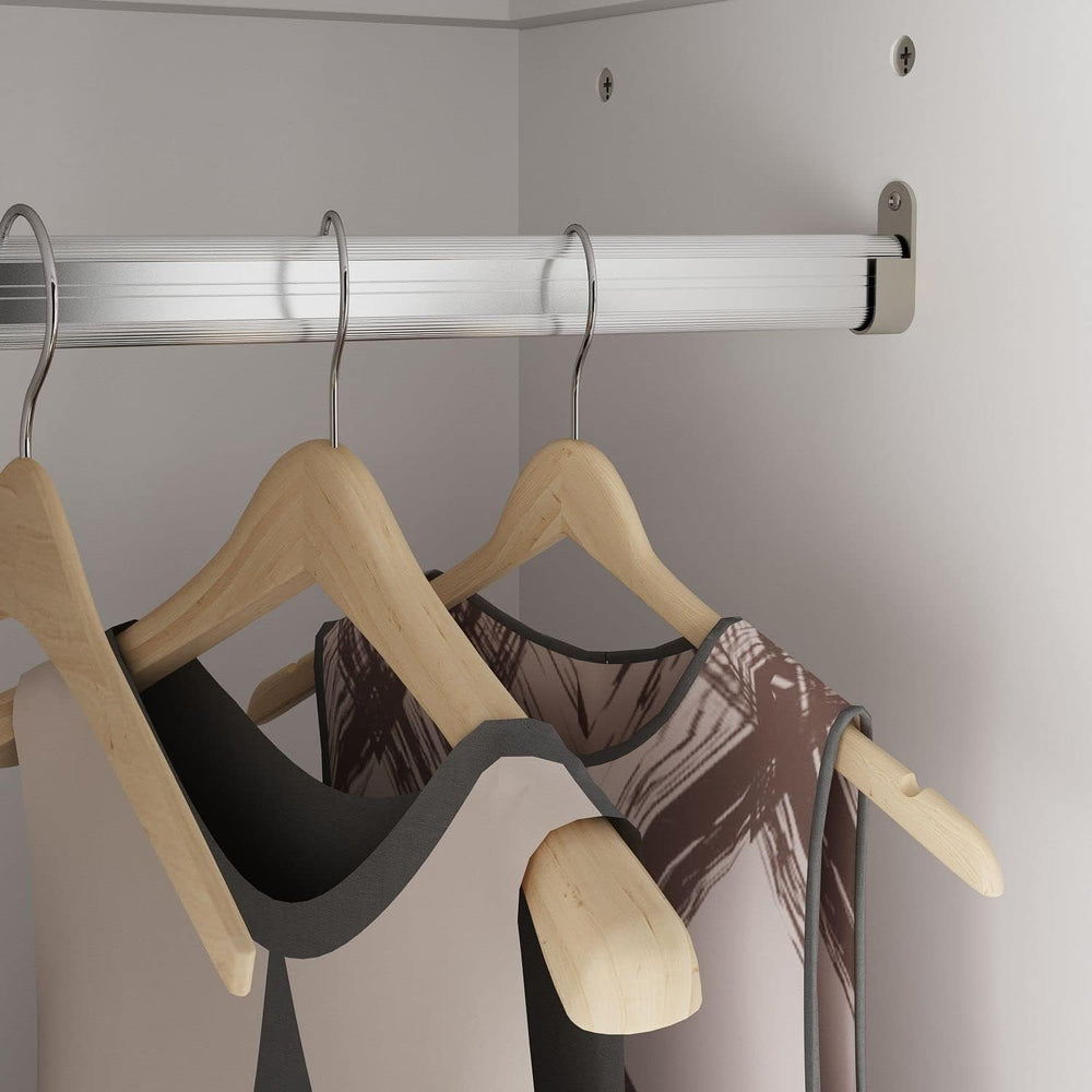 Slim Wardrobe Armoire with Clothing Rod and Storage Shelves, Narrow 2-Door Ar...