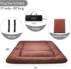 MAXYOYO Japanese Floor Mattress Futon Mattress, 4" Thicken Tatami Mat Sleeping Pad Foldable Roll Up Mat Boys Girls Dormitory Pad Kids Floor Lounger Pillow Bed, Charcoal Grey, Queen Size