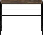 Furinno Riau No Tool/No Assembly/Folding Metal Frame Computer Desk, Rustic Oak/Black, 39 Inch