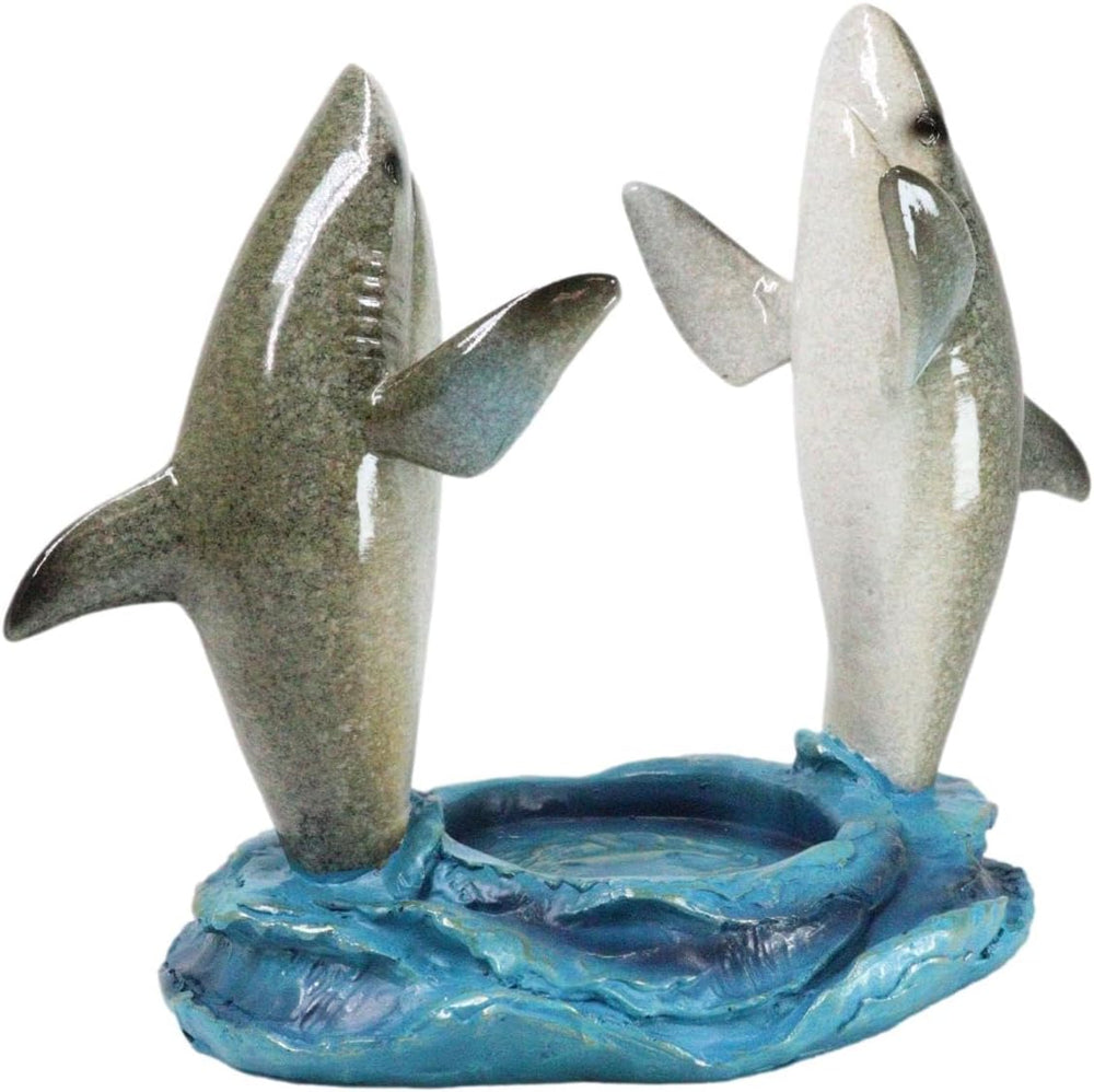 Ebros Gift Ocean Marine Byron Bay Terror Twin Great White Sharks Rising Above...