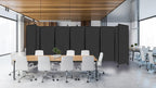 Versare Room Divider 360 Portable Wall Partition | Folding Panels | Large Freestanding Divider | Locking Wheels | Temporary Room Separator