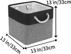 Fabric Storage Cubes, 11 inch cube storage bin with Handles, 11x11cube storage organizer bins, Collapsible Storage Bins for Shelves and Home, Cubby Storage Bins (Black-Gray, 10.5x10.5x11in)