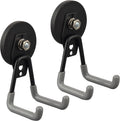 ULIBERMAGNET Heavy Duty Magnetic Hooks,Strong Large Magnet Hooks for Power Drill,Garden Tools, Hose,Pegboard,Garage, Workshop,2 Pack Magnetic Storage Hooks for Indoor Outdoor Hanging(Gray)