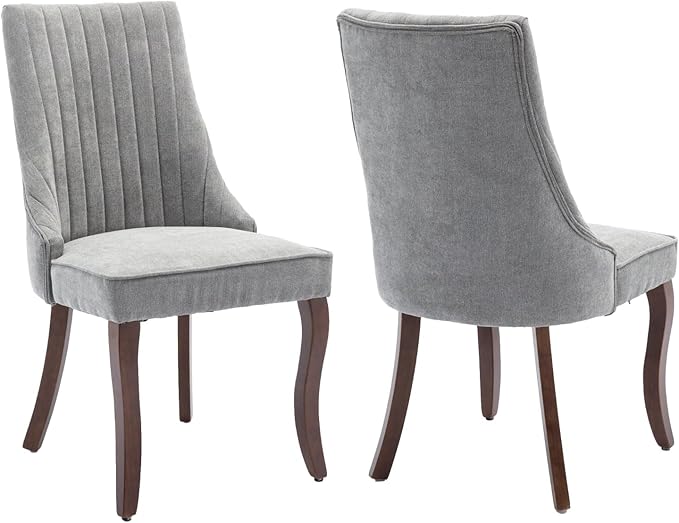 Dining Chairs Set of 2,Comfy Fabric Upholstered Accent Chairs for Kitchen Liv...