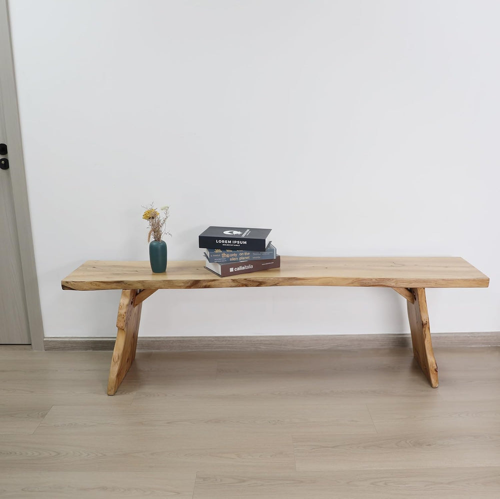 Elm Wood Dining Bench Bedroom BenchesIn Footrest Stool Accent Bench for Entry...