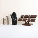 GemeShou Black necklace storage organizer for sale, Velvet necklace holder stand, jewelry bust display stands, Jewelry Mannequin for Countertop, Showcase【Black-Small height 7.68 inch】