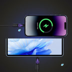 Magnetic USB C 90 Degree Adapter 240W, Can Be Type-C Cord Into Right Angle Magnetic USB C Charging Cable, Magnet Charger USBC Adapter 180&360 OTG Tips for Phone 17/16 Tablet(2 Pack Purple)