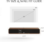 POVISON Fully-Assembled Minimalist Floating TV Stand, Modern Wall-Mounted Entertainment Center with 3 Flip-Down Cabinet Doors, Wood Media Console
